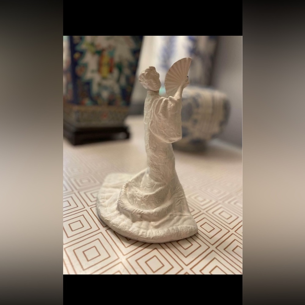 Small Original Woman Statue Signed and Dated